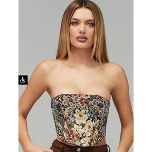 Mistress Rocks Gem Strapless Brocade Corset